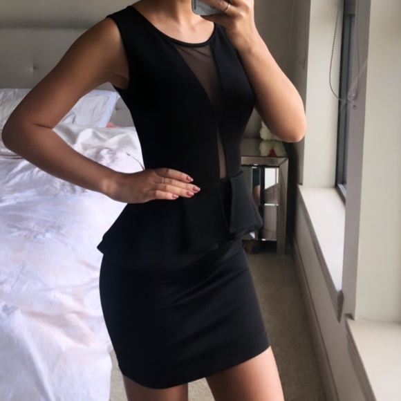 Black Peplum Dress - Picture 2 of 5